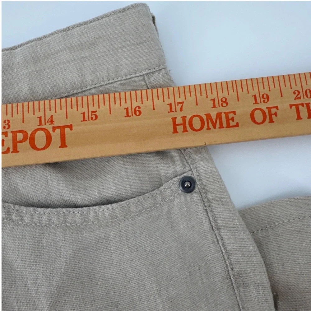 Peter Millar Pants Mens 34 Tan 100% Linen Five Pocket Luxury Casual Trousers